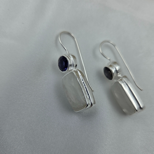 Moonstone silver earrings
