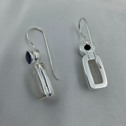 Moonstone and silver earrings