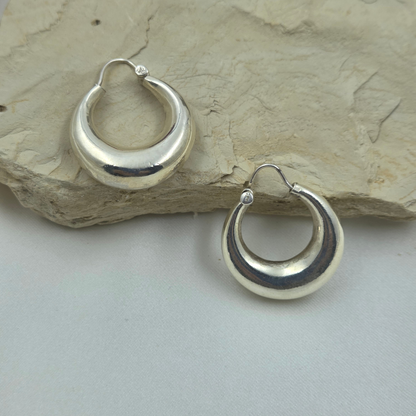 Polished Silver Crescent 
