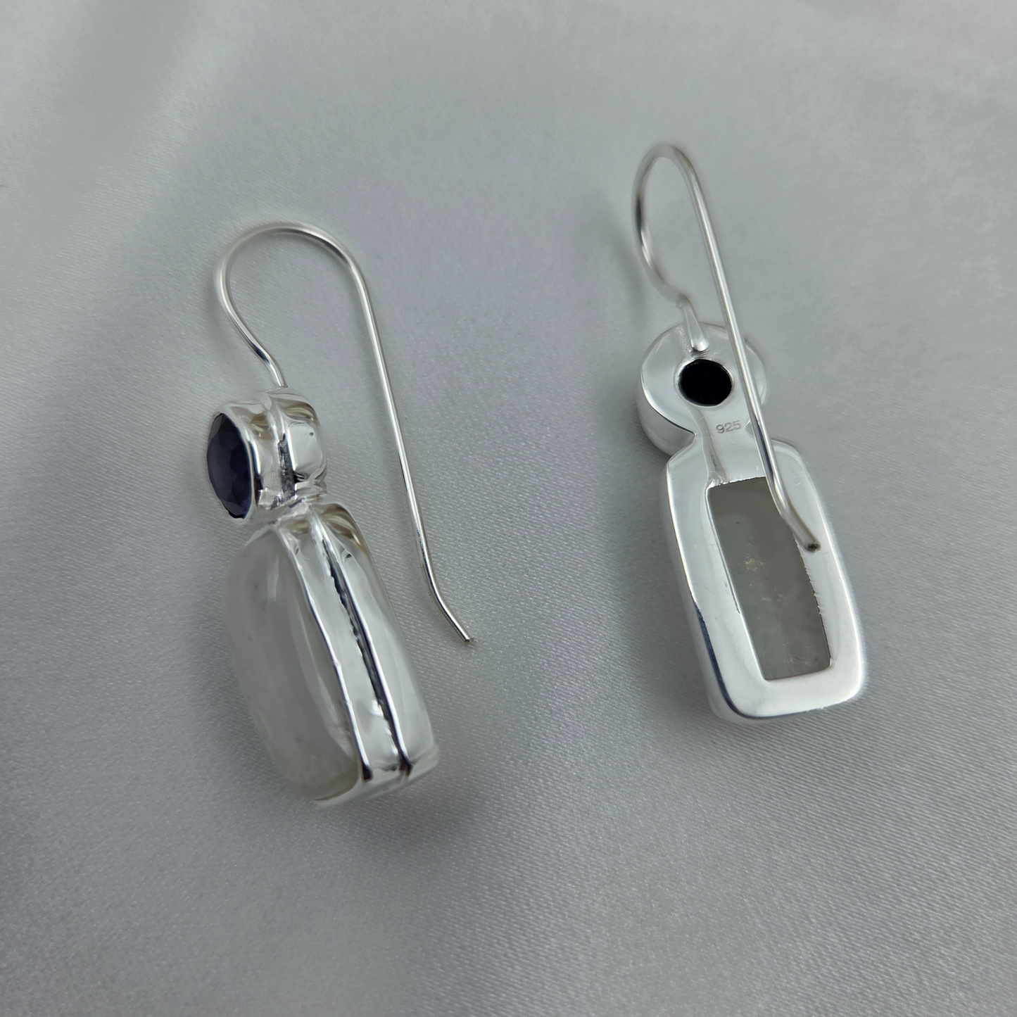 Moonstone and silver earrings