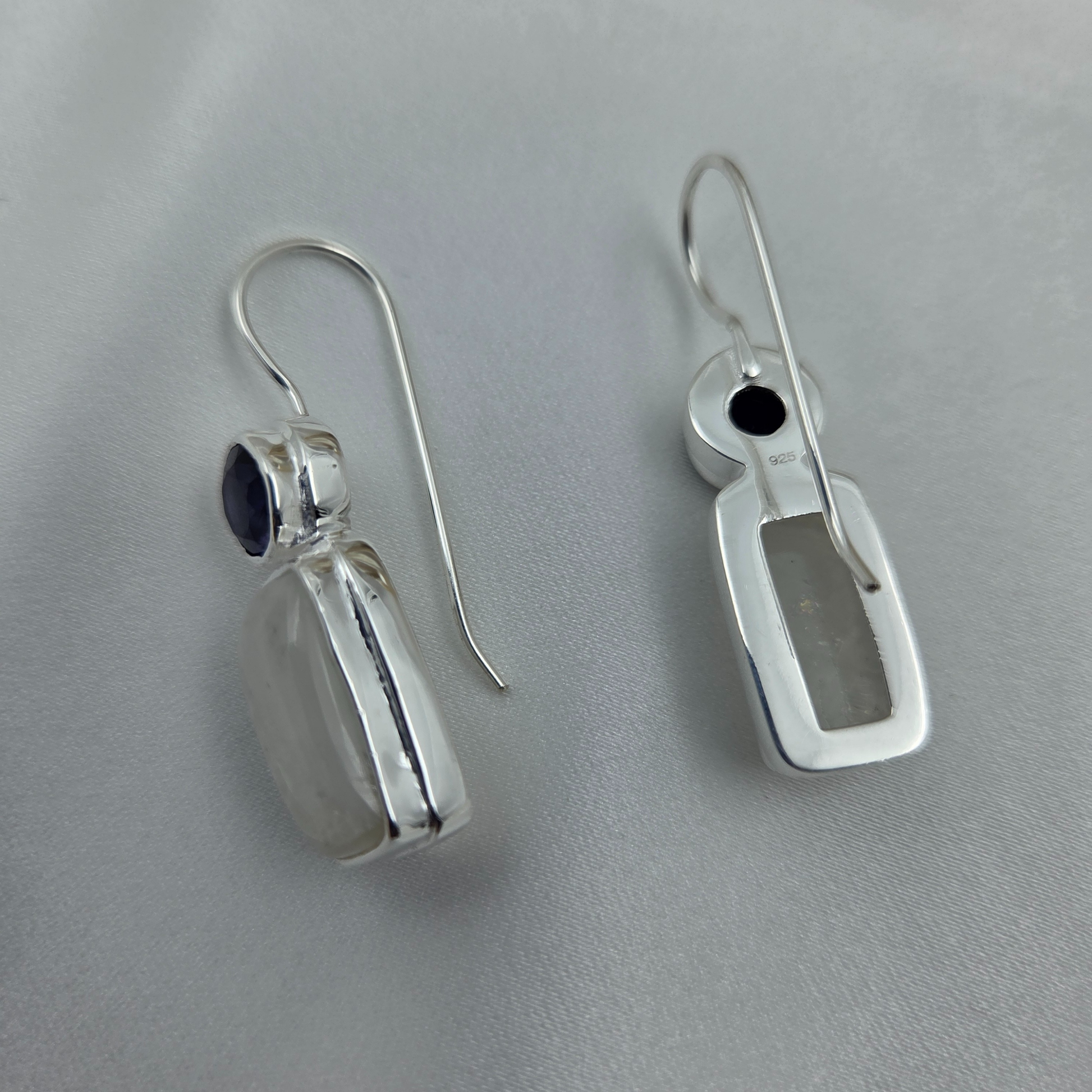 Moonstone and silver earrings