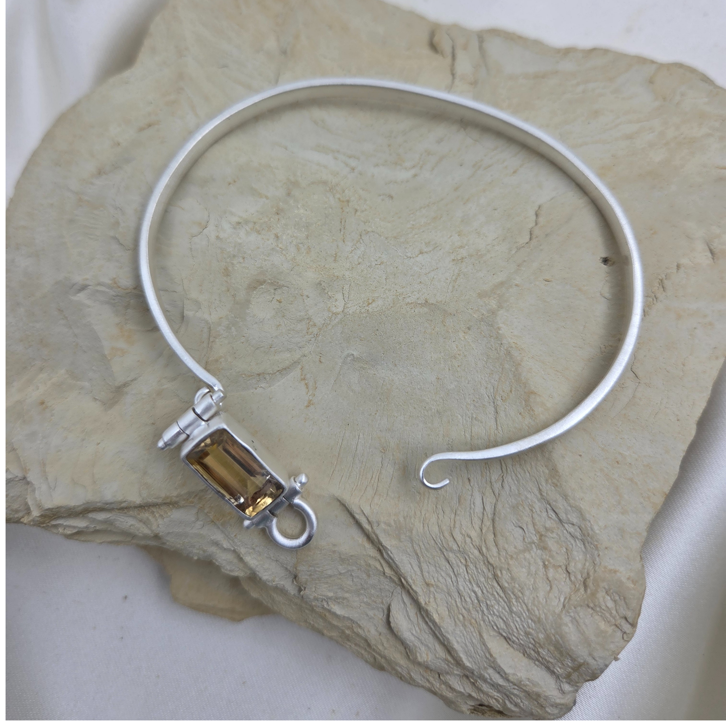 Silver Citrine Bracelet open view