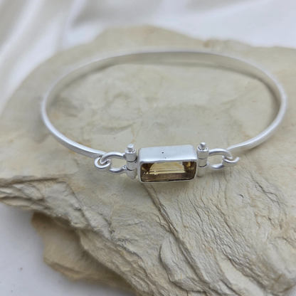 92.5 Silver Citrine Bracelet Flat view